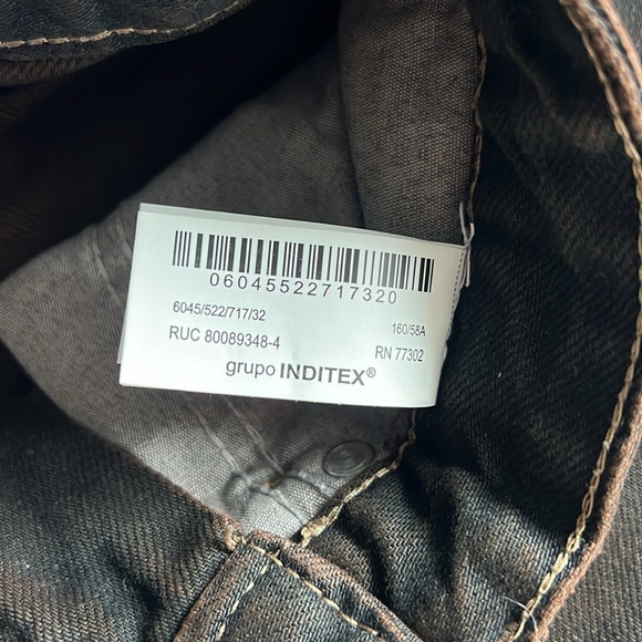 Zara High Rise Cut Off Jeans Brown - Picture 6 of 8